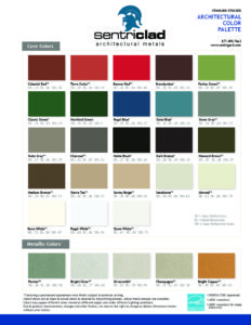 Sentriclad Color Chart – RoofWerks